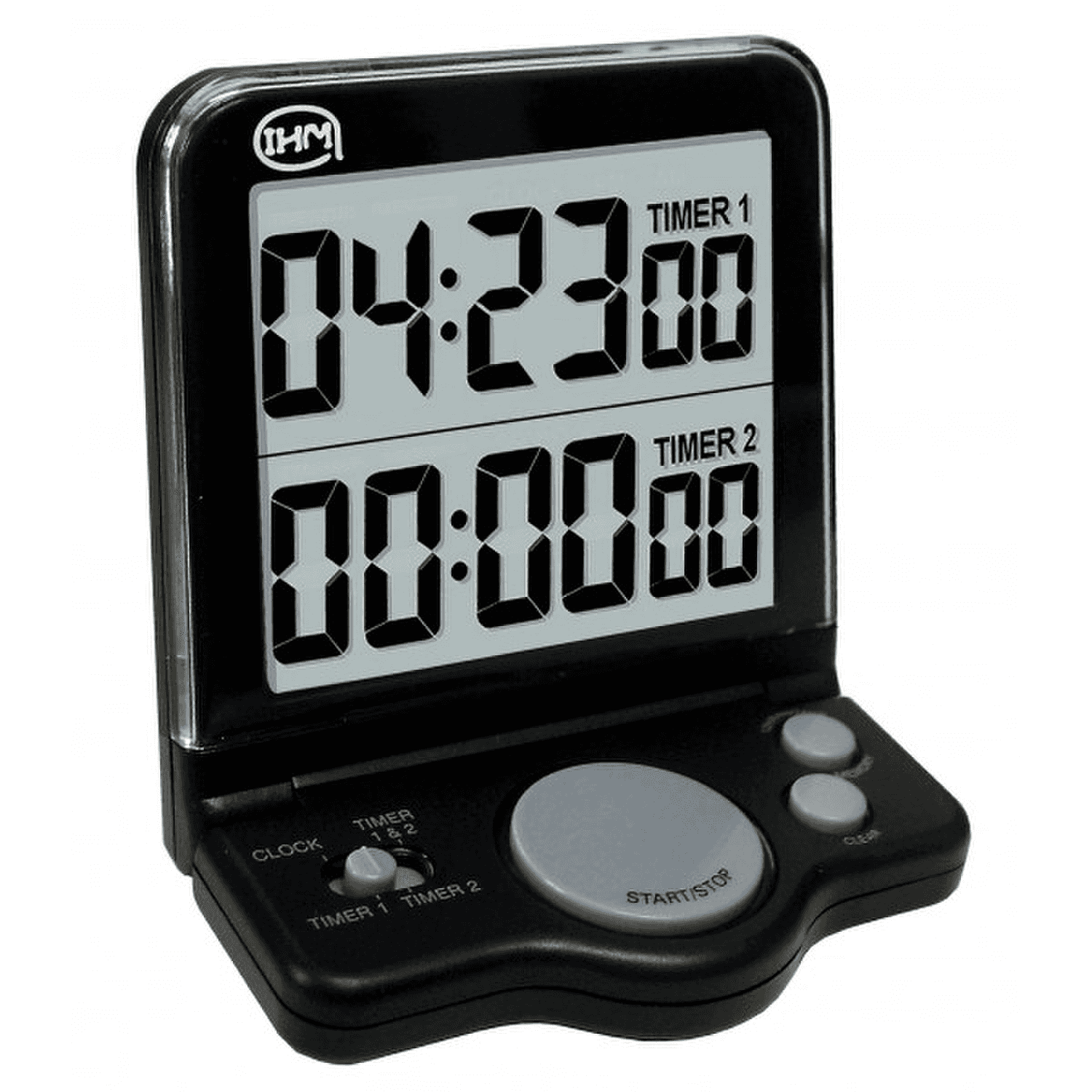 Compteur de table - 2 décompteurs - Horloge - Double affichage, 24h, 2 canaux