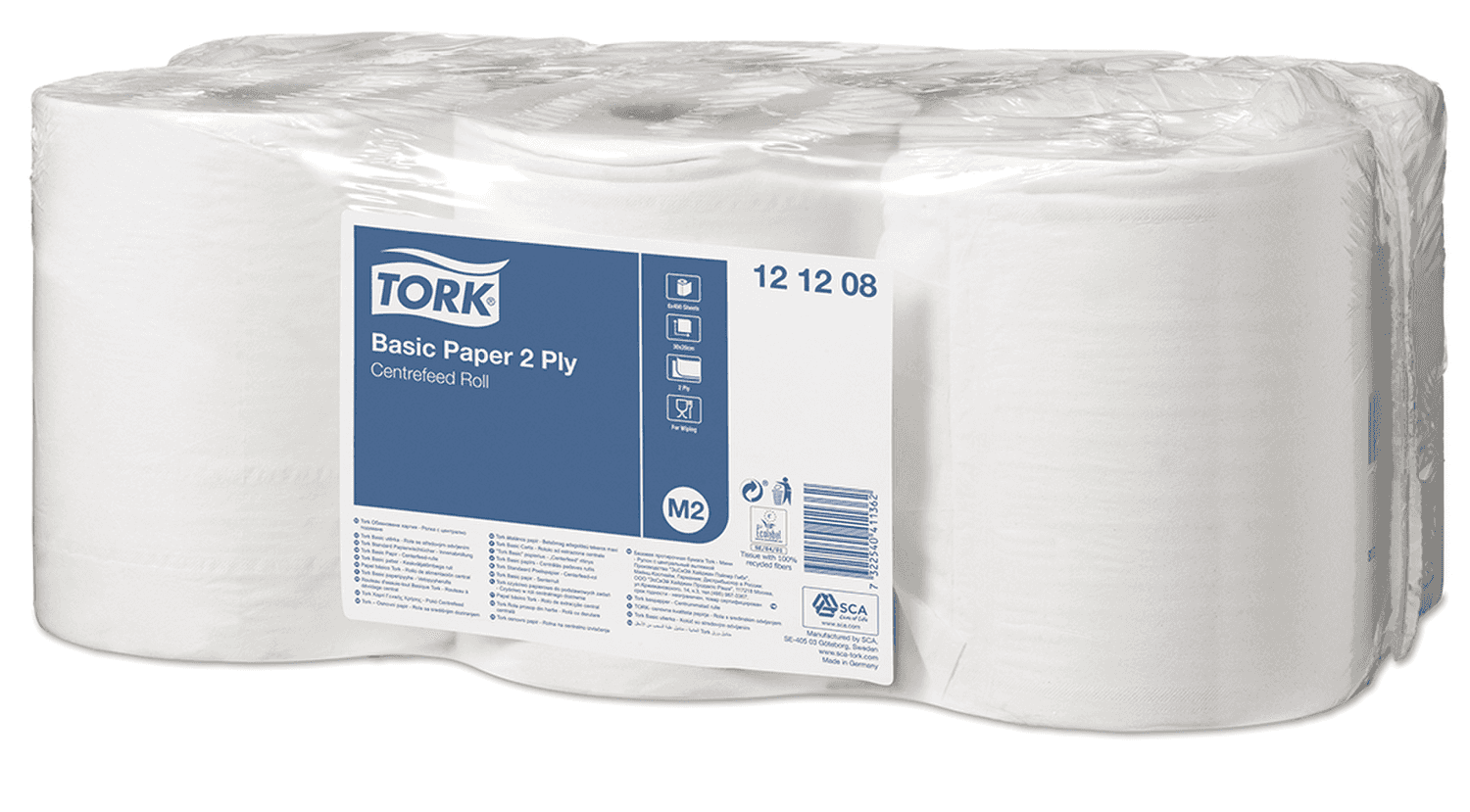 Essuie-mains Tork® 2 plis 450 formats en bobine à dévidage central (système M2)