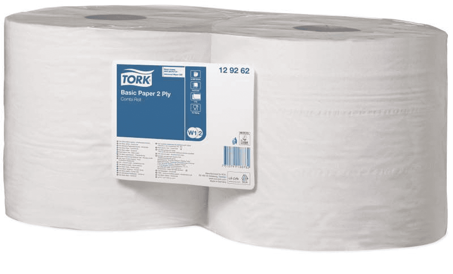 Essuie-mains Tork® 2 plis 1000 formats en bobine à dévidage central (système W1/W2)