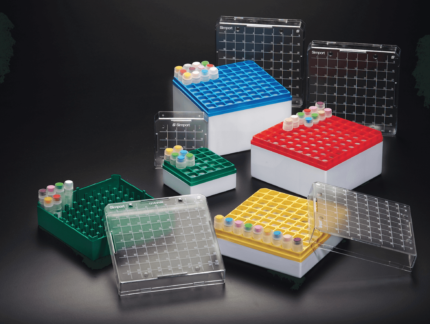 Cryoboîte en polycarbonate pour 81 tubes de 5ml