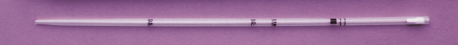 Pipette plastique graduée à lait en polystyrène 272mm 1,1ml stérile par 25