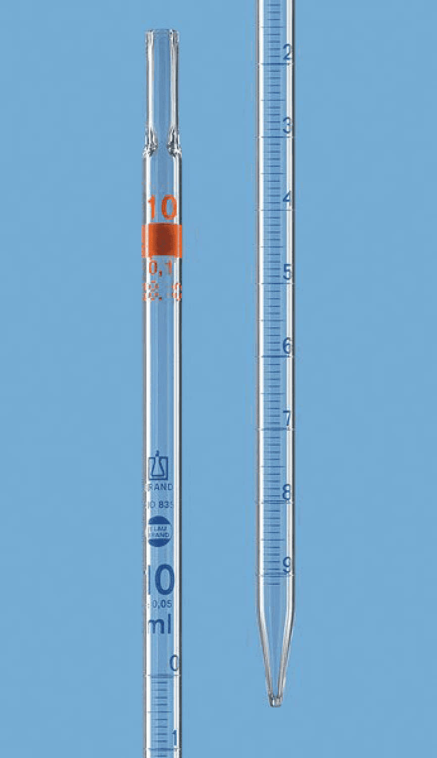 Pipette graduée en verre classe AS type 3