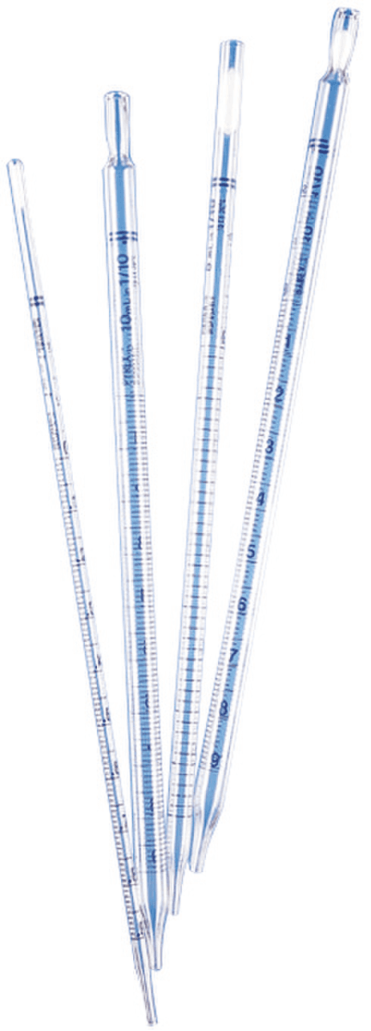 Pipette graduée en verre à usage unique en emballage multiple