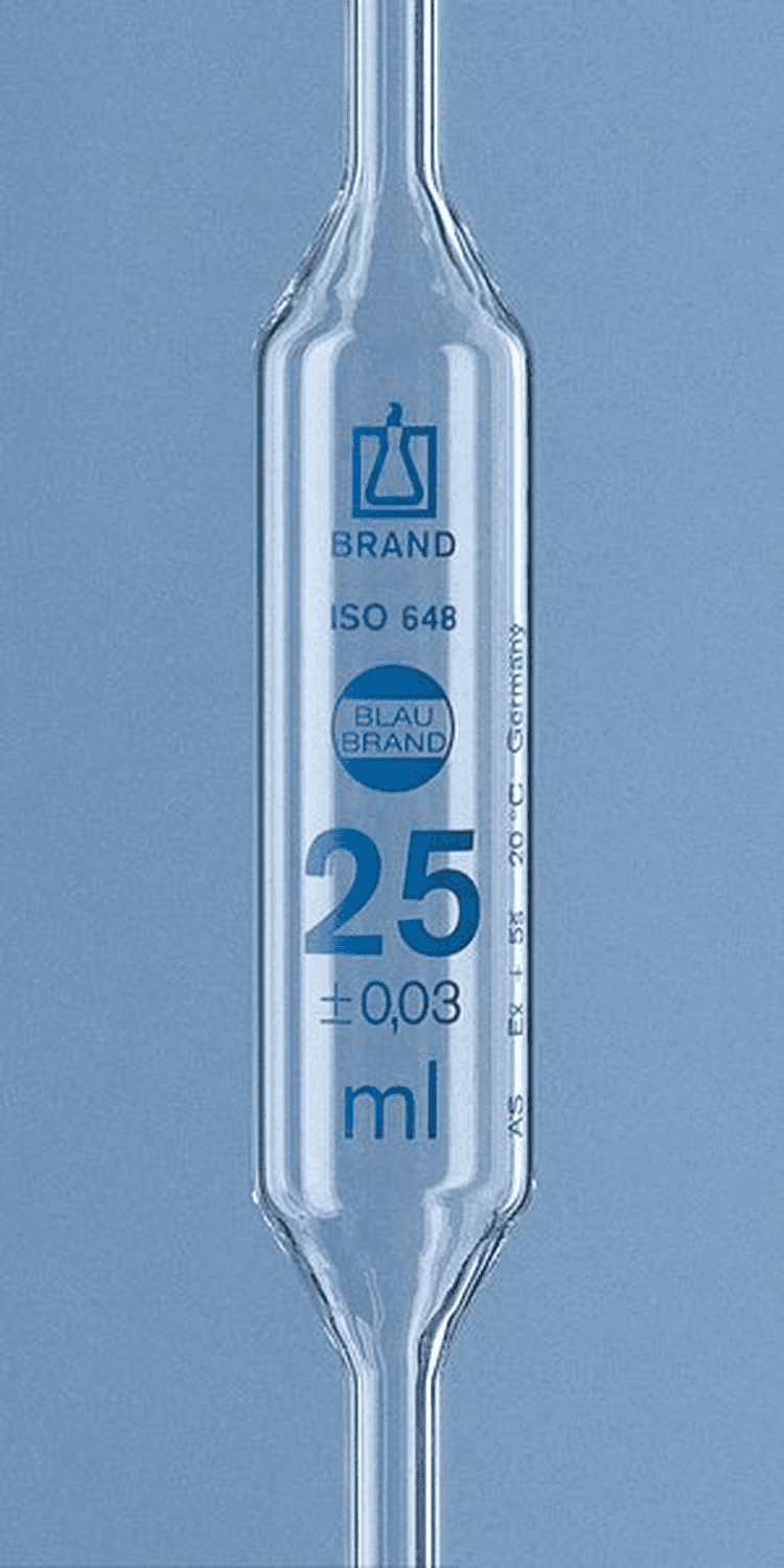 Pipette jaugée 2 traits classe AS