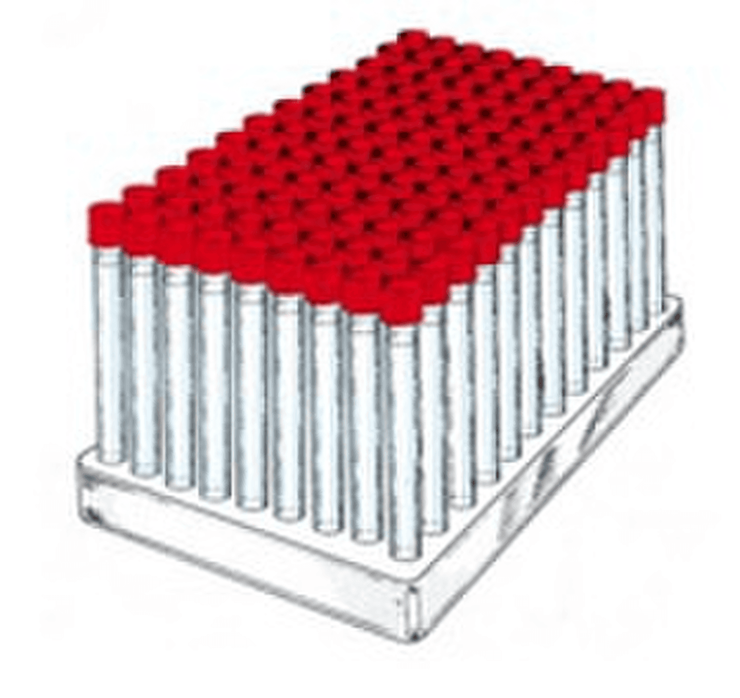 Tube 12ml en polystyrène fond rond cape à vis rouge 16x100mm en rack stérile