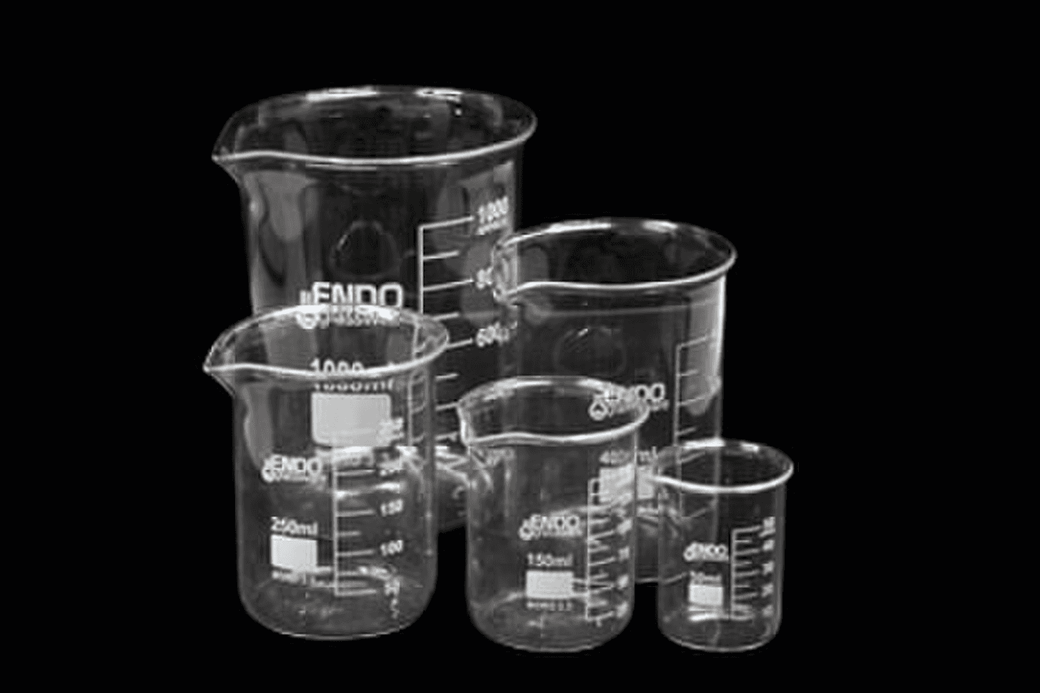Bécher en verre ENDOglassware forme basse avec bec verseur