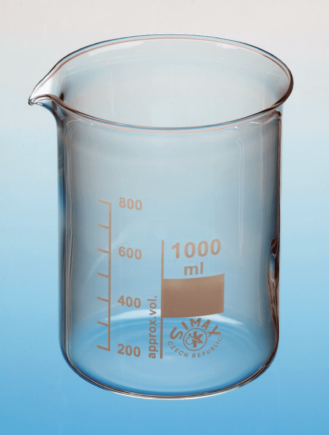 Bécher en verre Simax forme basse avec bec verseur