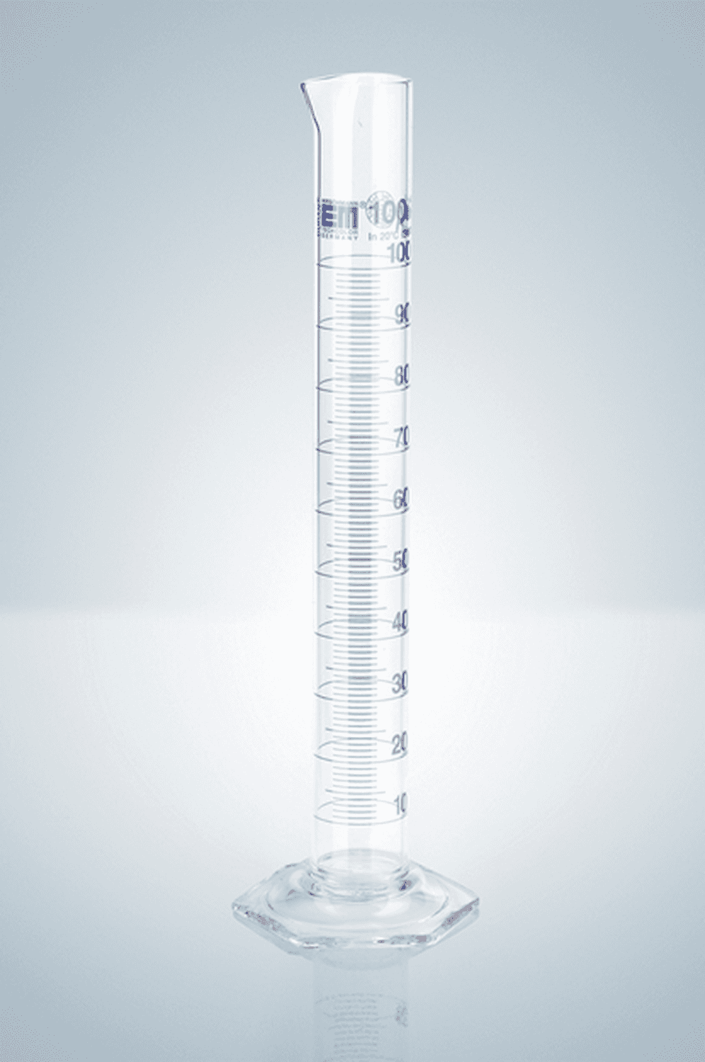 Eprouvette en verre Duran® forme haute classe A, graduations bleues