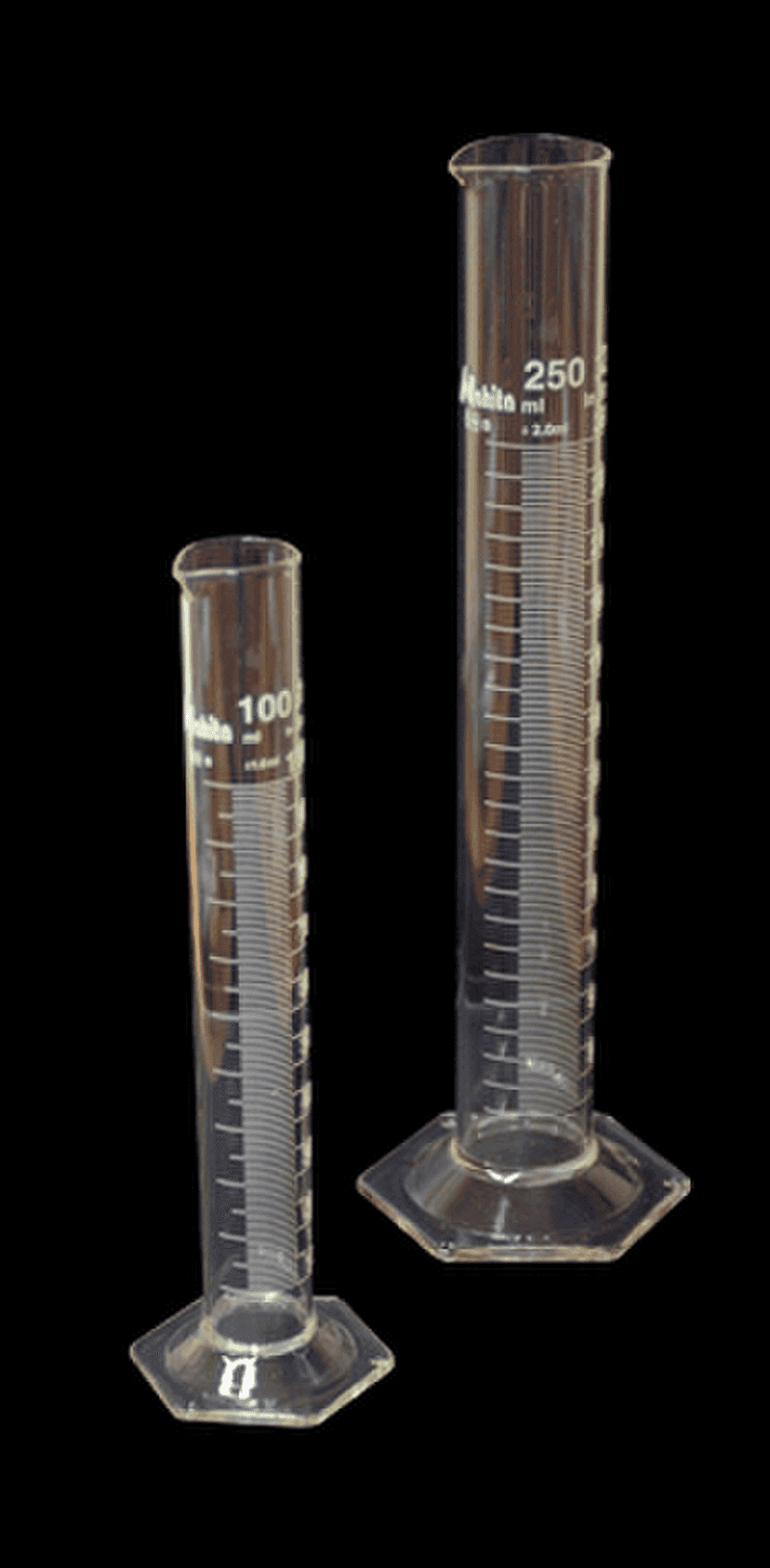 Eprouvette en verre ENDOglassware forme haute classe B graduations blanches