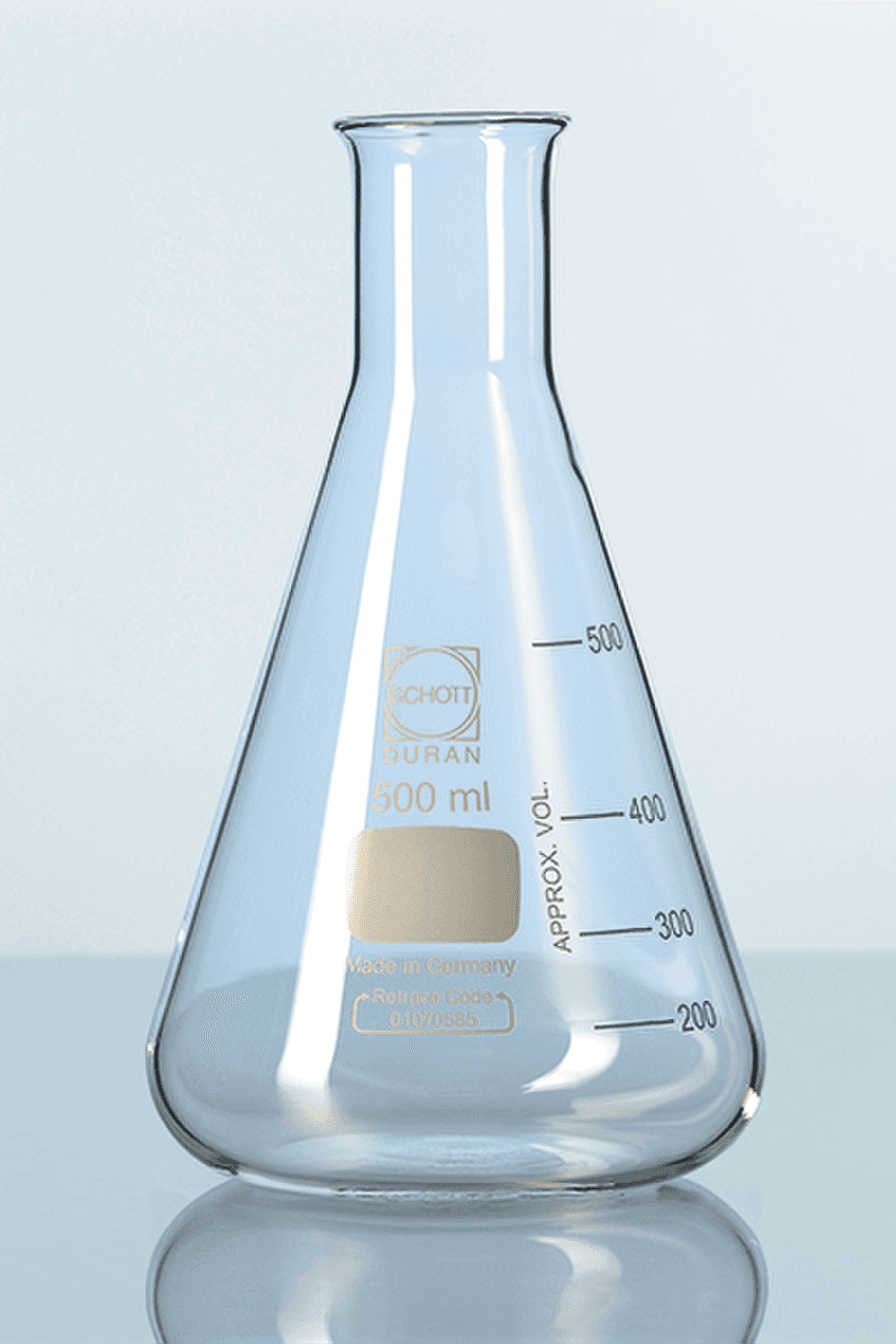 Fiole erlenmeyer en verre Duran® col étroit