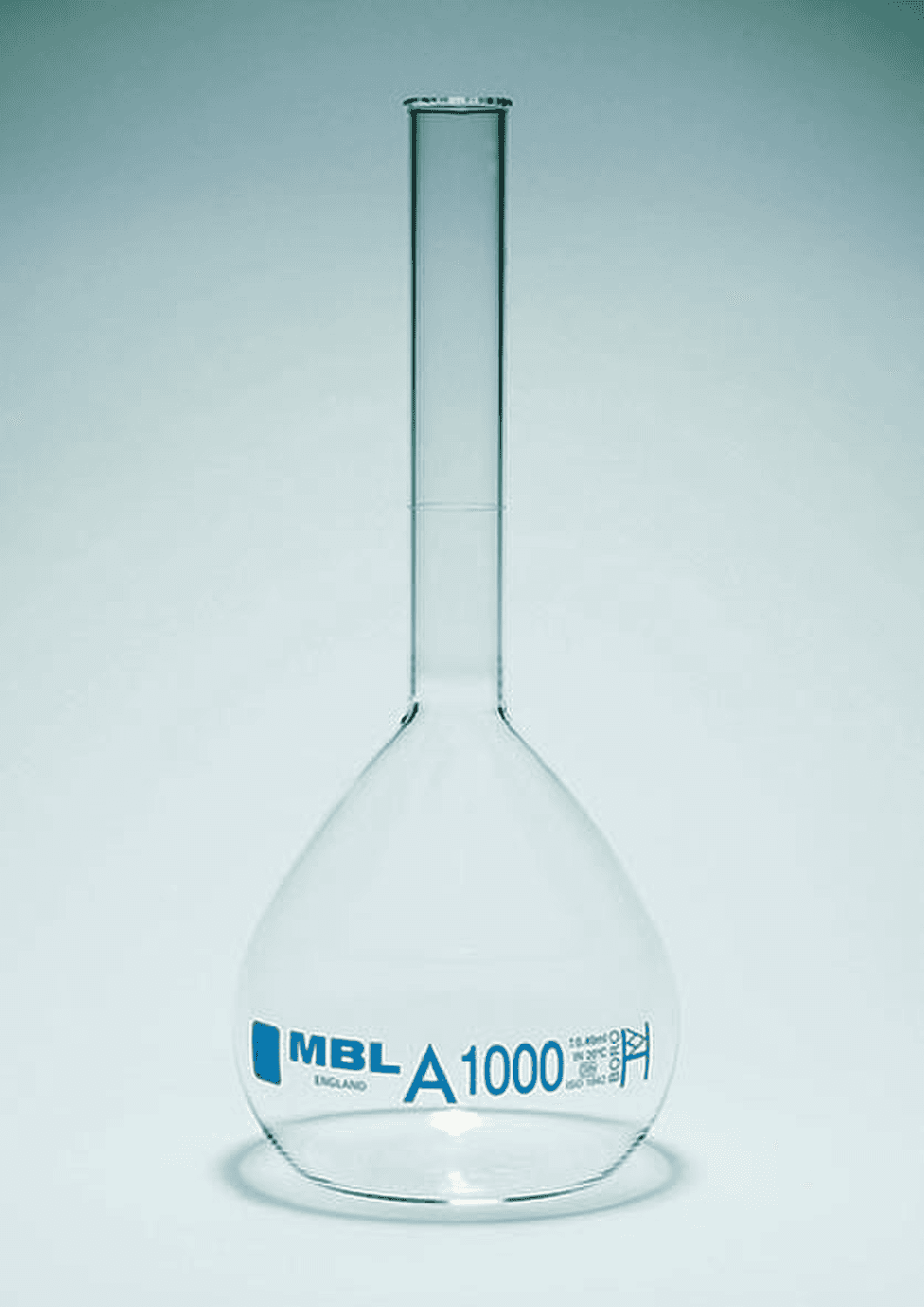 Fiole jaugée en verre MBL® classe A