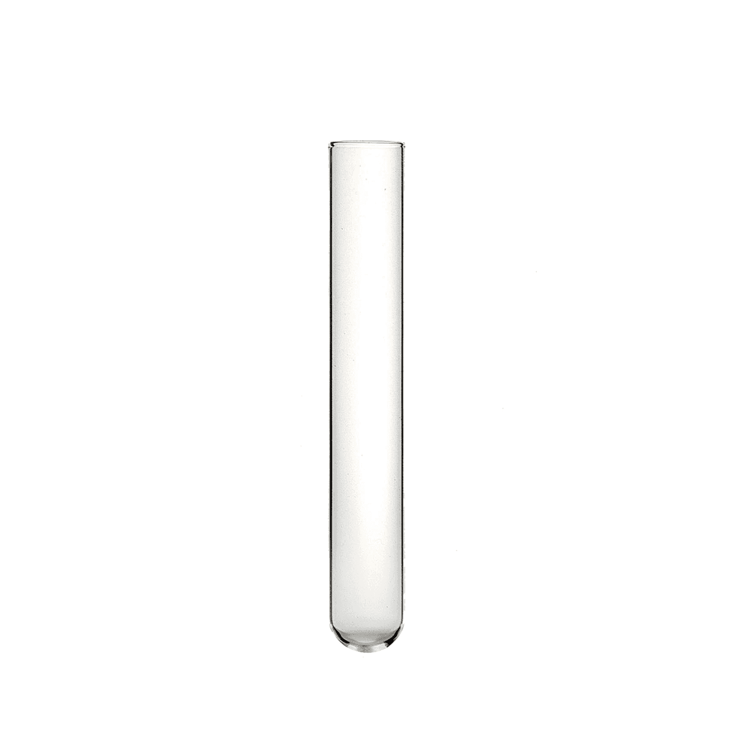Tube en verre sodocalcique fond rond bord droit