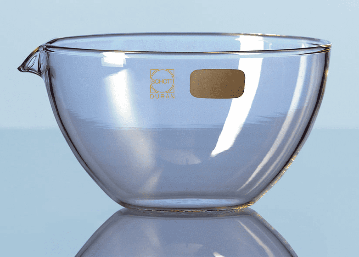 Capsule d'évaporation en verre Duran® fond plat avec bec verseur