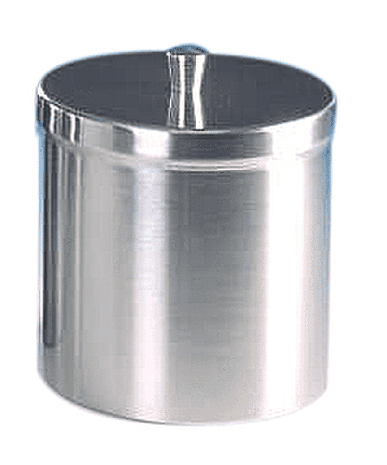 Boîte à coton en inox couvercle à bouton diam.150xHt150mm