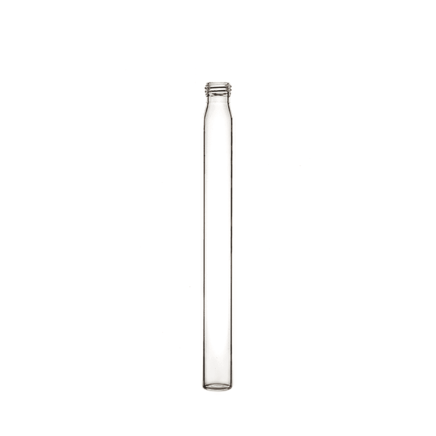Tube 23ml en verre sodocalcique fond plat col à vis 17,75x144,5mm ep=1,05mm
