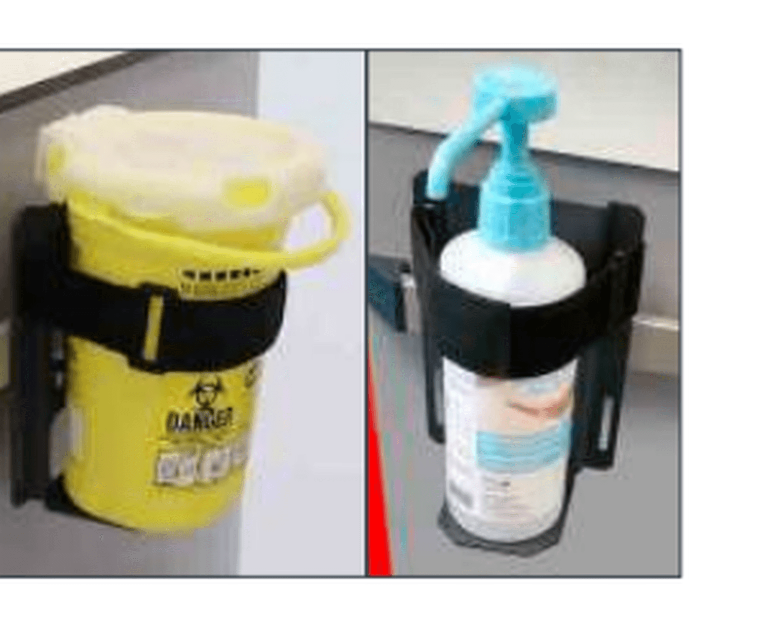 Support pour récupérateur d'aiguilles pour rail normalisé, 128x93x199mm (lxpxh)