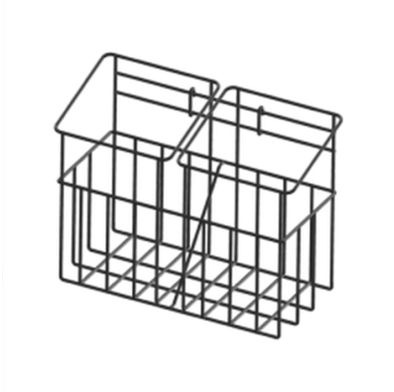 Support sacs poubelle 2x12L pour rail normalisé, 491x212x369mm (lxpxh)