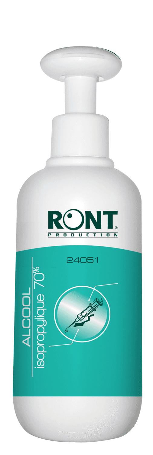 Alcool isopropylique 70°, flacon de 250ml avec pompe doseuse