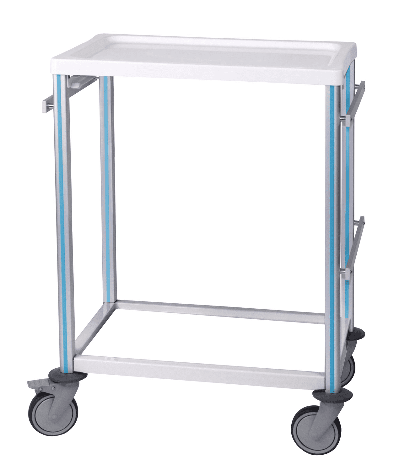 guéridon agily aménageable, 1 tablette thermoplastique, roulettes, gris perle, 749 x 540 x 980mm (lxpxh)