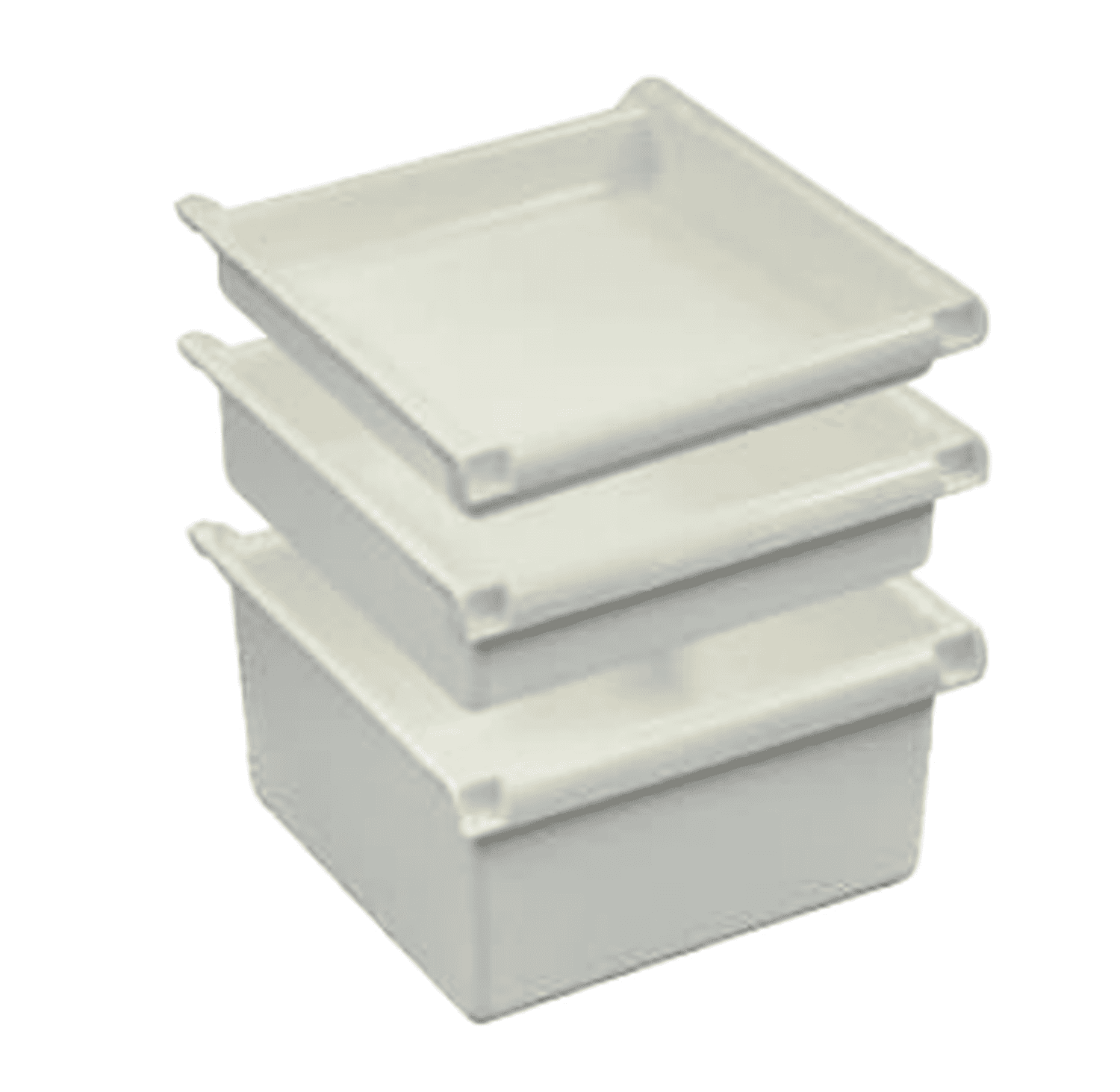 Tiroir pour guéridon Agily 400x400mm, ABS PC, avec glissières, blanc, 415 x 408 x 115mm (LxPxH)