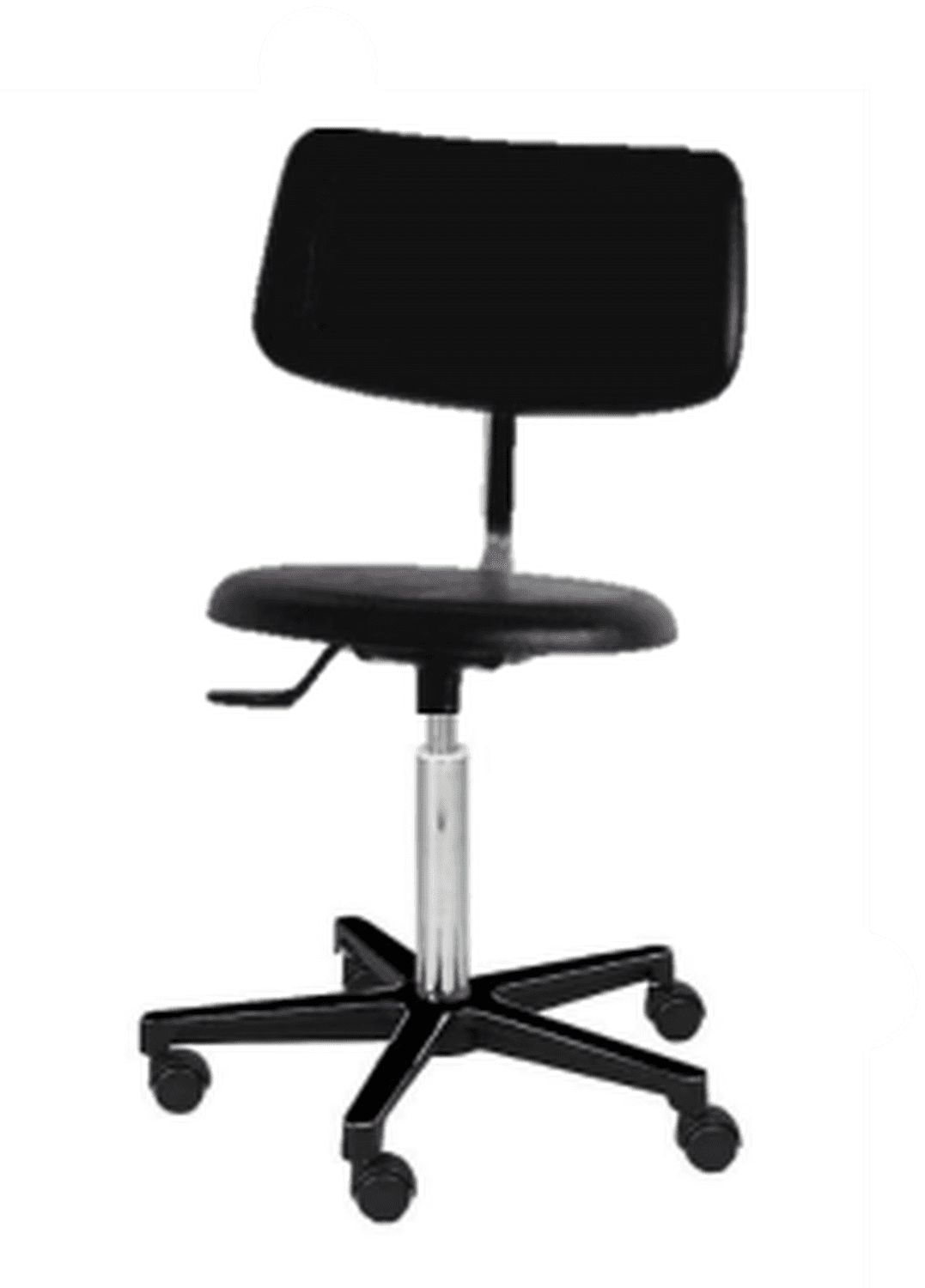 Tabouret selle à assise épaisse avec dossier, piètement en polyamide