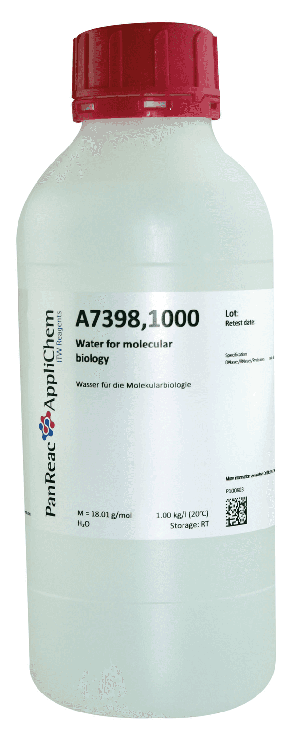 Eau pour biologie moléculaire Applichem, 1L