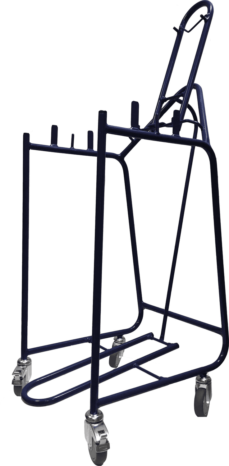 Chariot en acier bleu pour fût Pacazur® 30/50/60L 4 roulettes