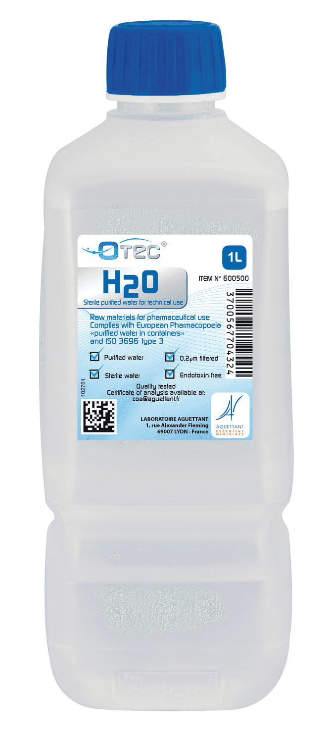 Eau purifiée stérile apyrogène Otec® Aguettant, 1L