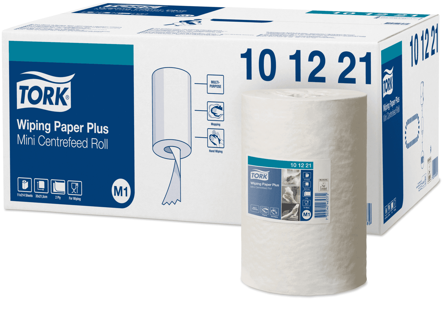 Essuie-mains Tork® 2 plis 214 formats en bobine à dévidage central (système M1)