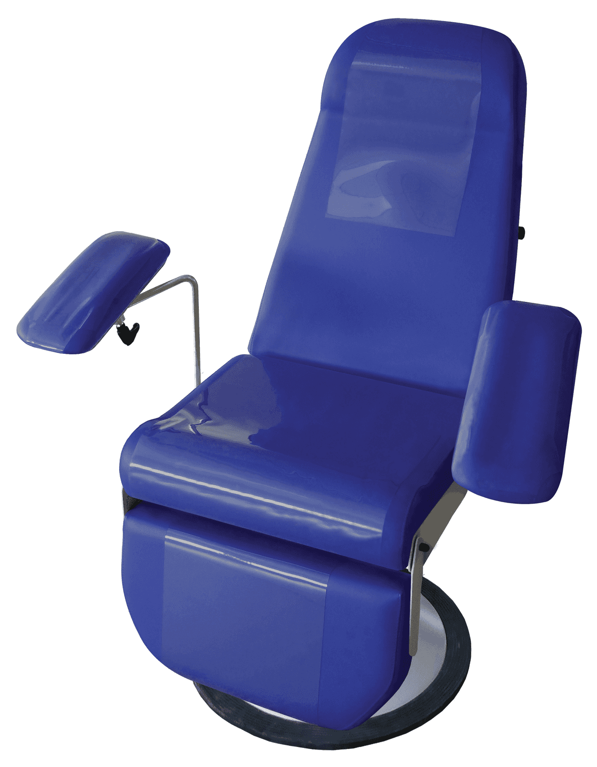 Fauteuil de prélèvement FMBIO®51 avec rotation, socle rond, hauteur variable 565-765mm (H assise), piètement époxy Gris Texturé 7035