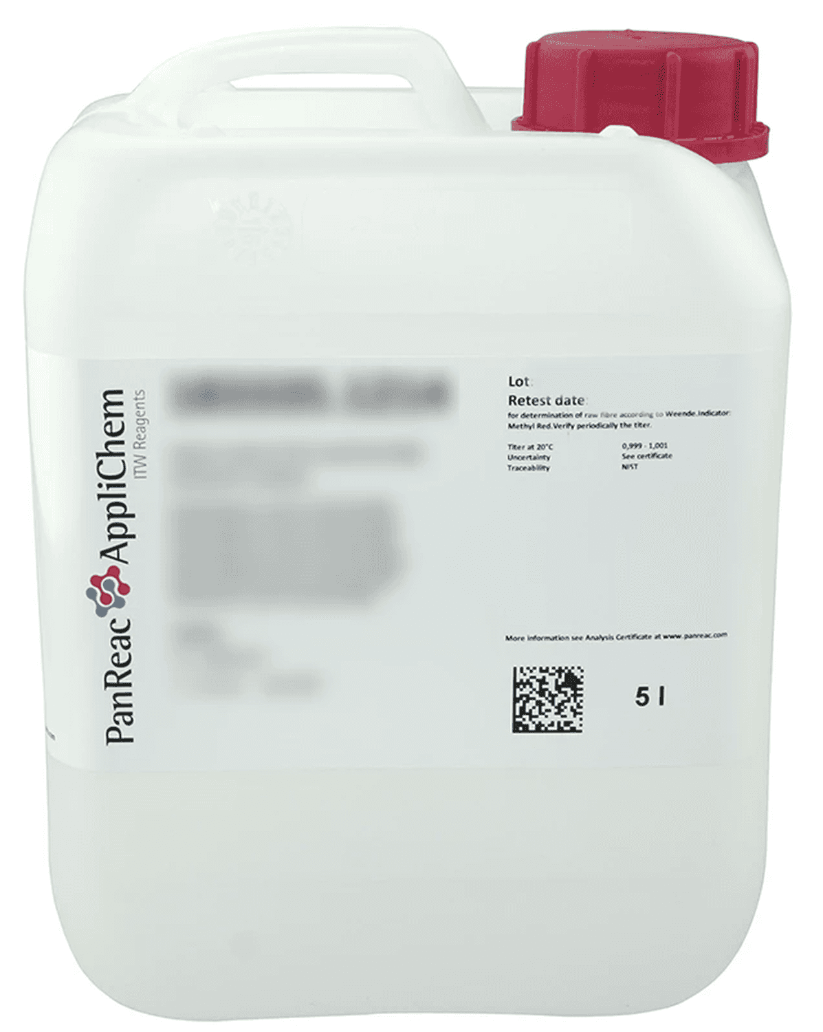 Formaldéhyde 3.7-4.0% tamponné pH 7 et stabilisé avec méthanol, 5L