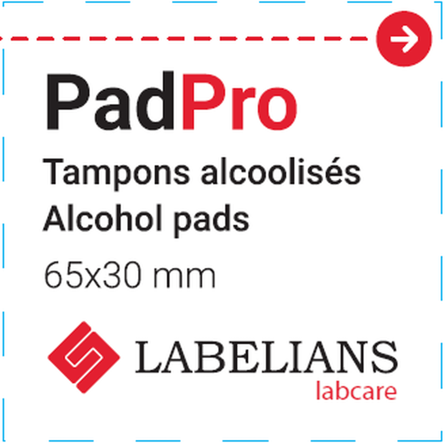 Tampon alcool isopropylique 70% non-tissé en emballage individuel Labelians