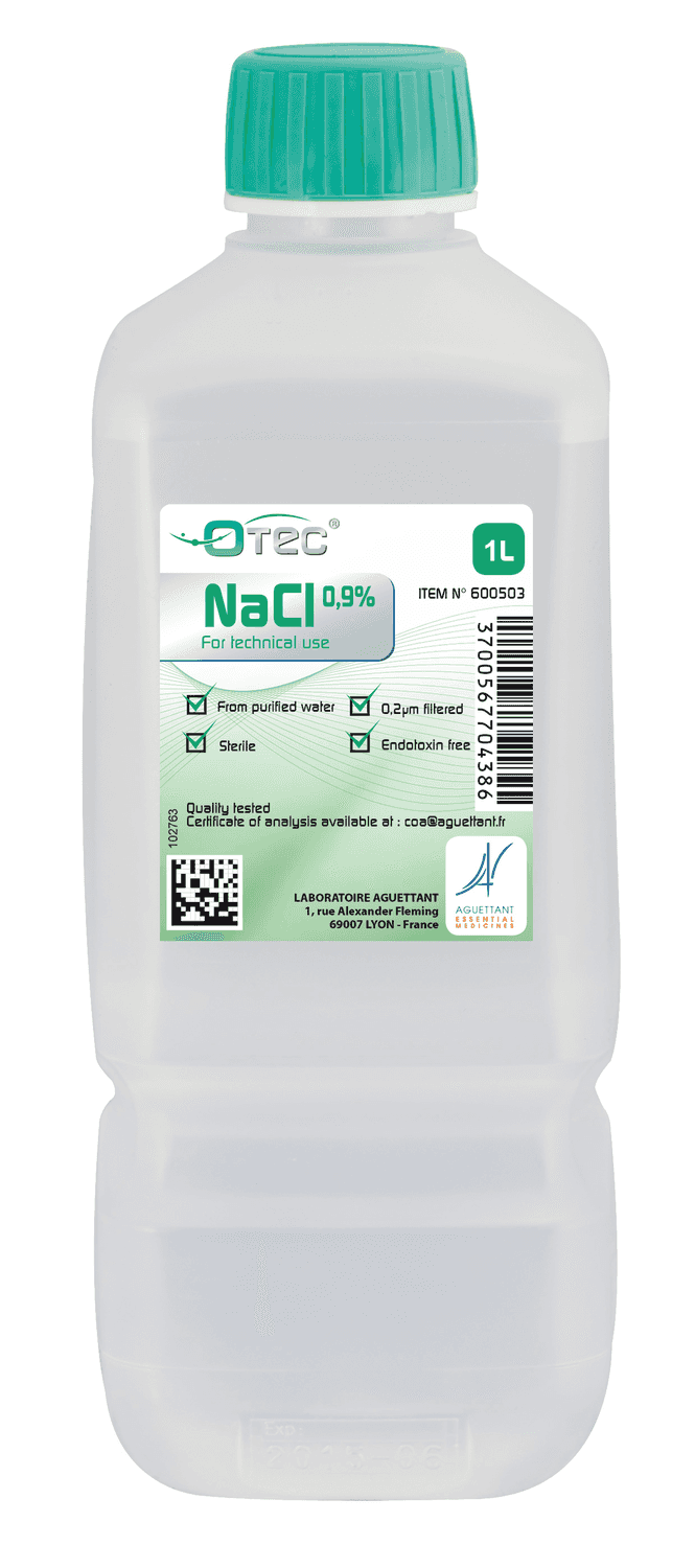 Sodium chlorure 0,9% stérile 1L (sérum phy) Otec® Aguettant