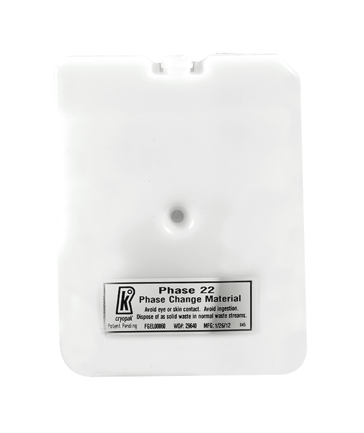 Accumulateur eutectique gel en plaque rigide