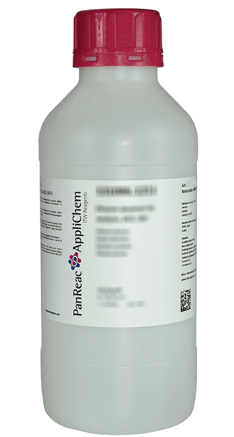 Acide acétique 100% (glacial) pour analyses ACS, ISO, Ph.Eur. Panreac, flacon en polyéthylène, 1L
