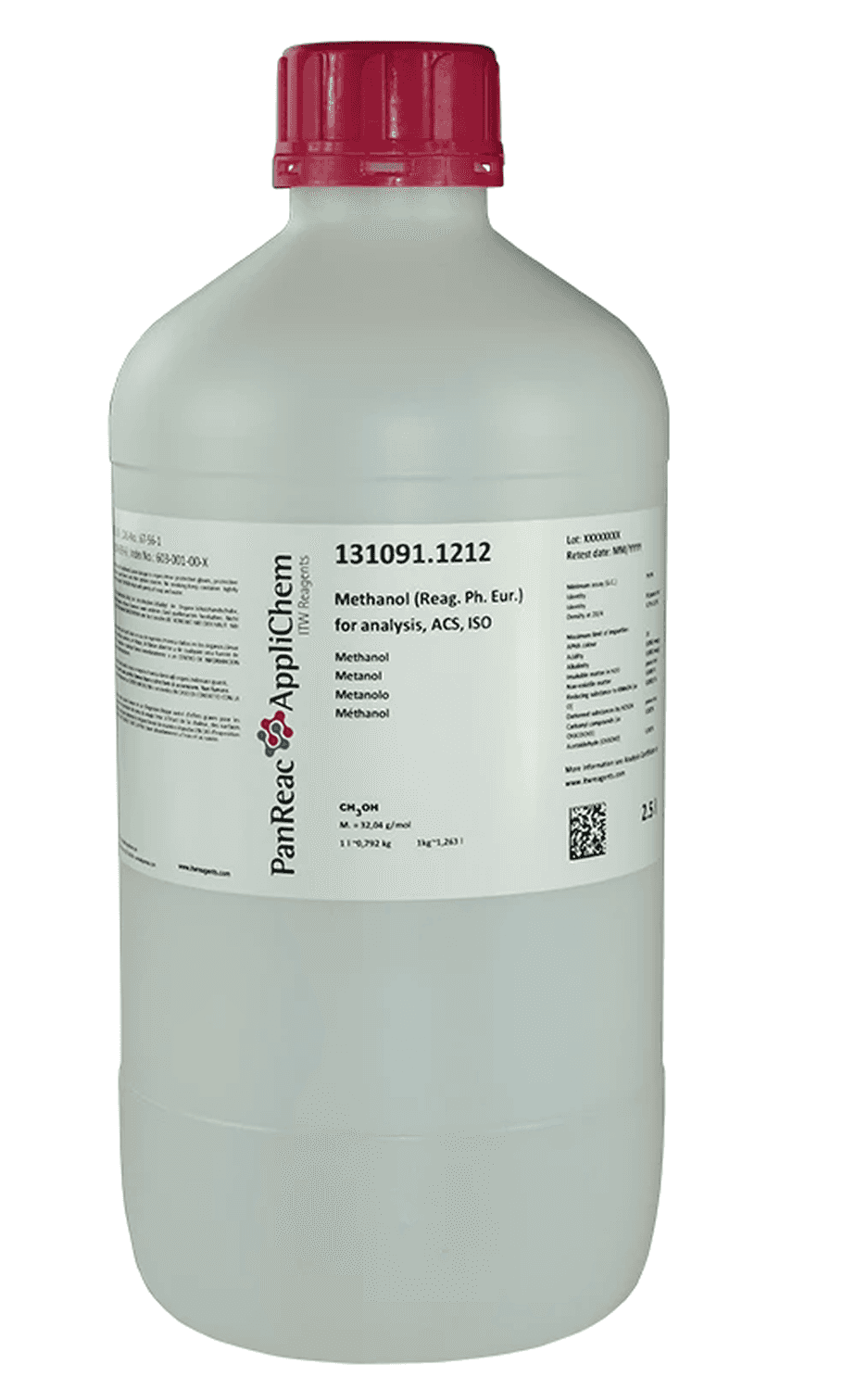 Méthanol PA, ACS, ISO, Ph.Eur. Panreac, 2,5L