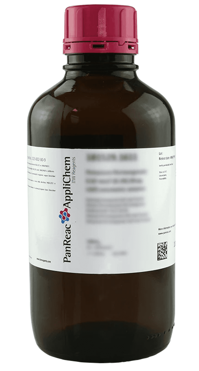 Acide acétique 100% (glacial) pour HPLC Panreac, flacon en verre, 1L qualité chromatographie