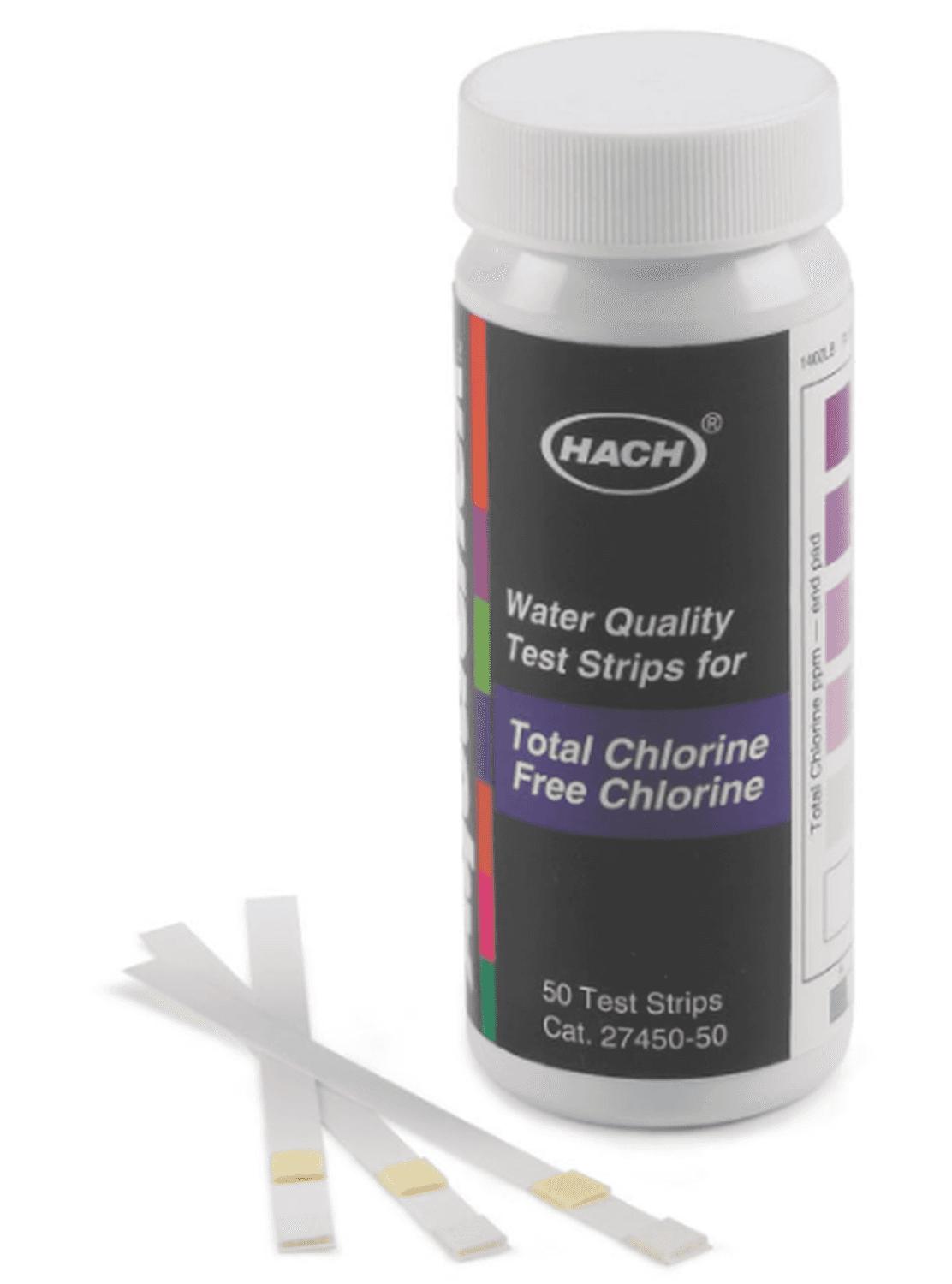 Test pour chlore libre et total, 0 à 10mg/L Cl2, bandelettes Hach