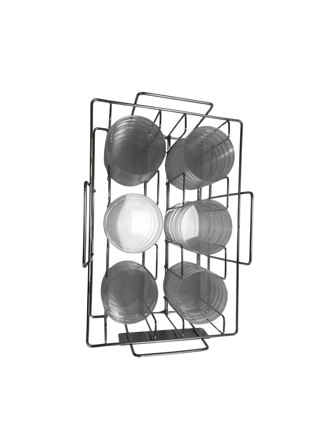 Portoir en inox pour 36 boites de Pétri diamètre 55mm