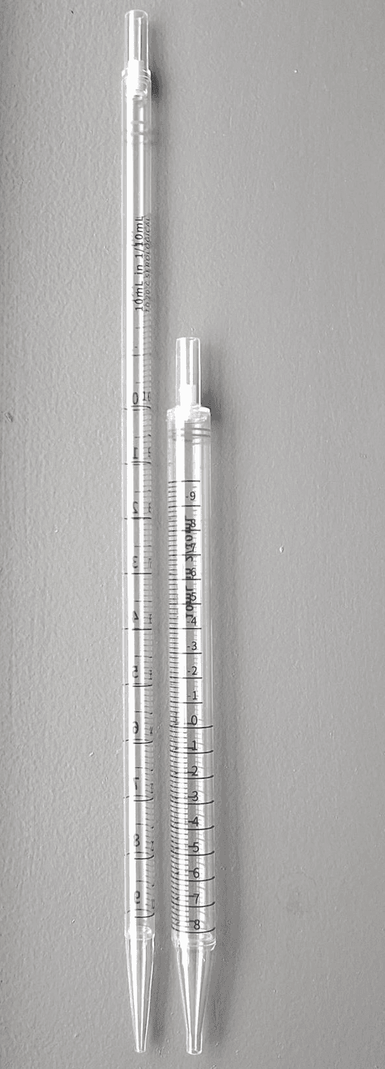 Pipettes graduées stériles unitaires courtes