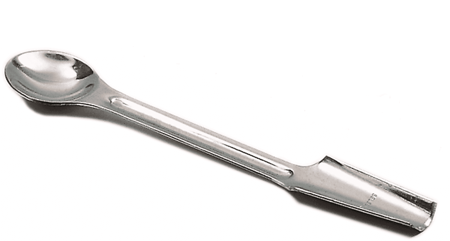 Spatule double cuillère large en acier inox