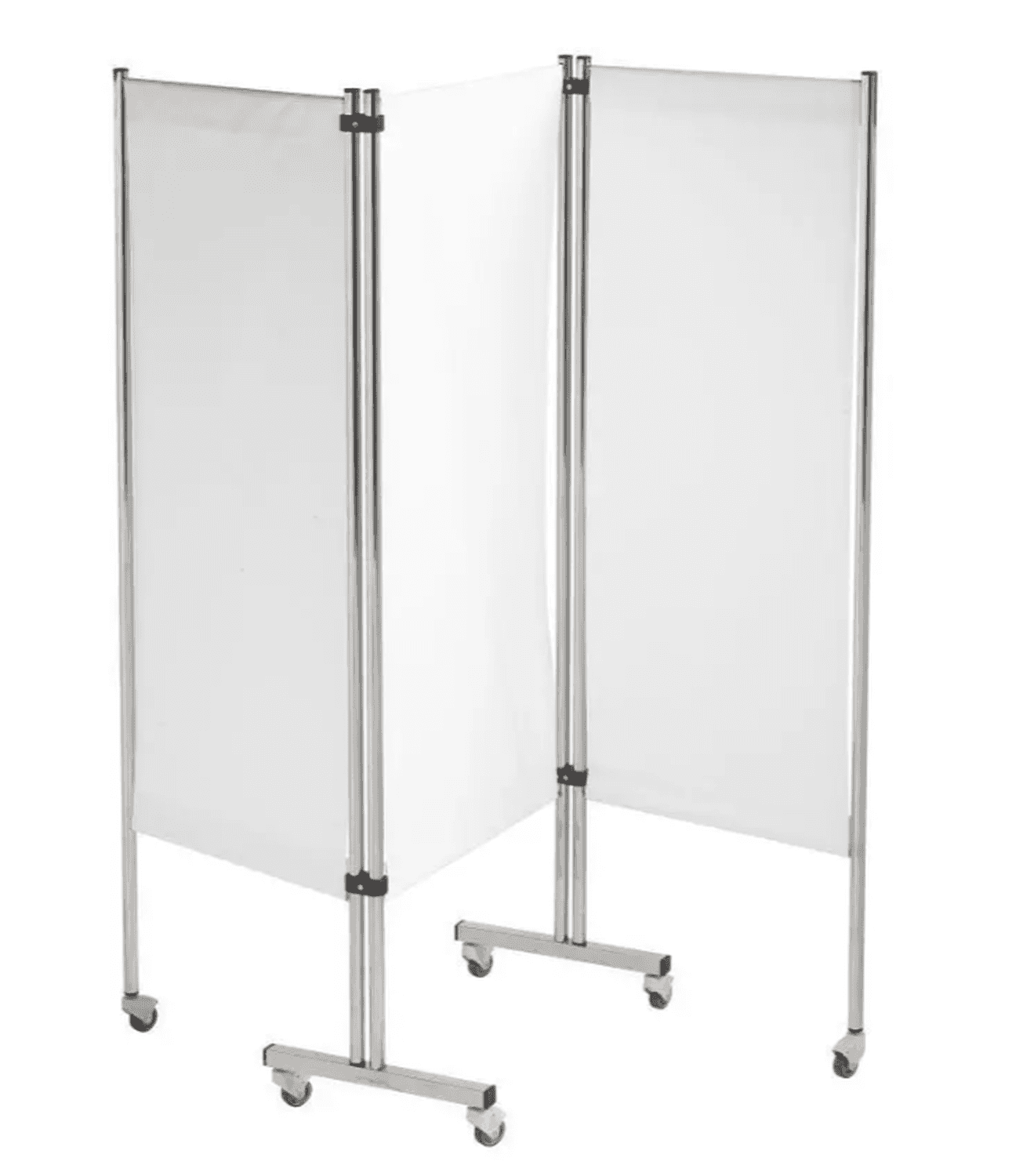 Paravent 3 panneaux pliables en inox, dim. 178x176cm