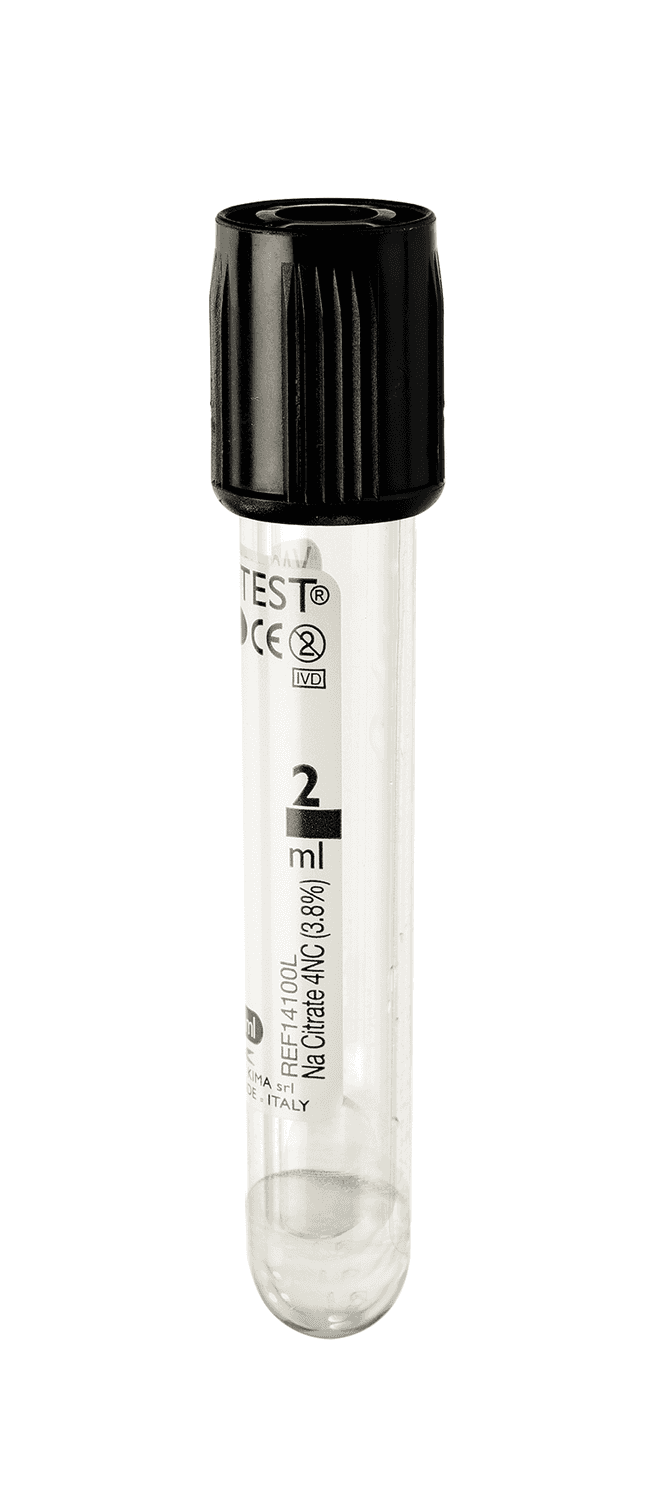 Tube sous vide Vacutest® en PET citrate VS 4NC 3,8% stérile