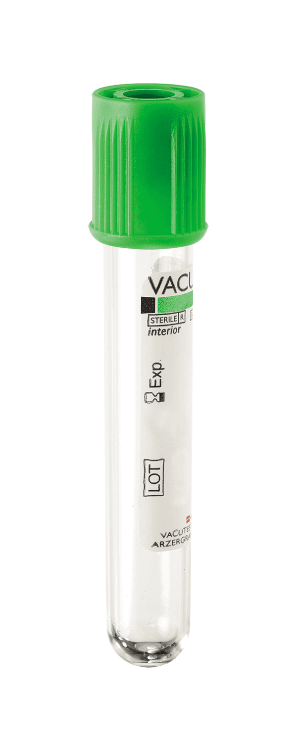 Tube sous vide Vacutest® en PET héparine de lithium stérile