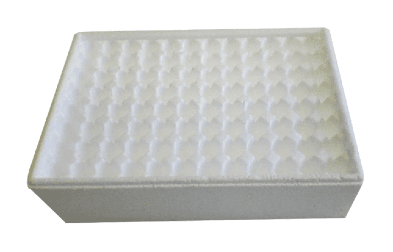 Portoir pour 8x12 tubes 5ml en polystyrène expansé 205x141xht58mm