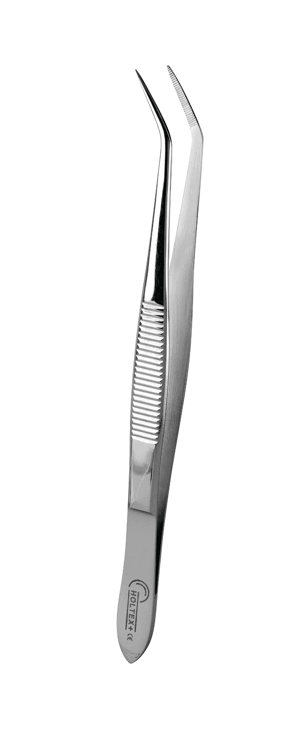 Pince Brucelle coudée en inox 13cm