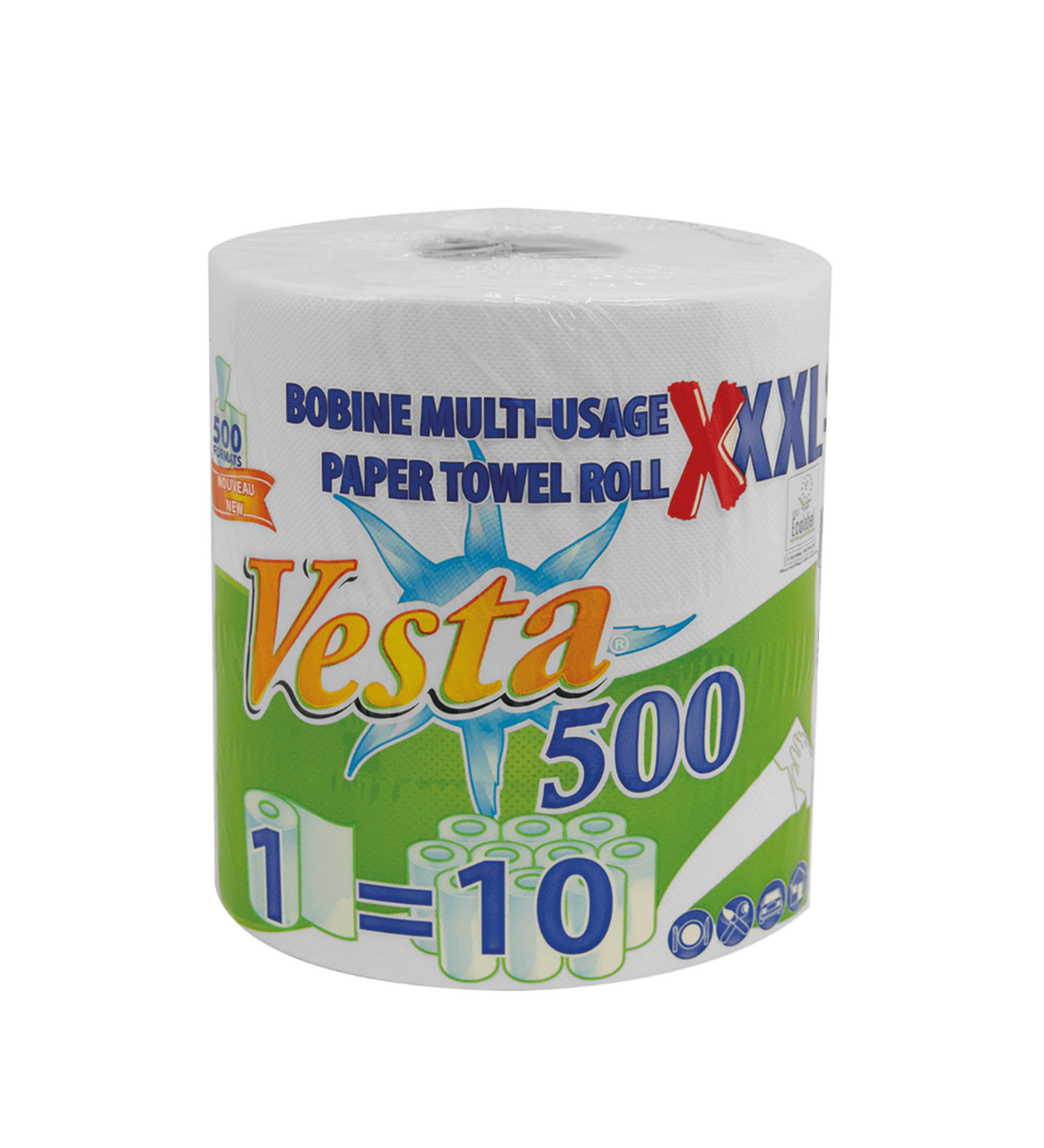 Papier d'essuyage en rouleau de 500 formats