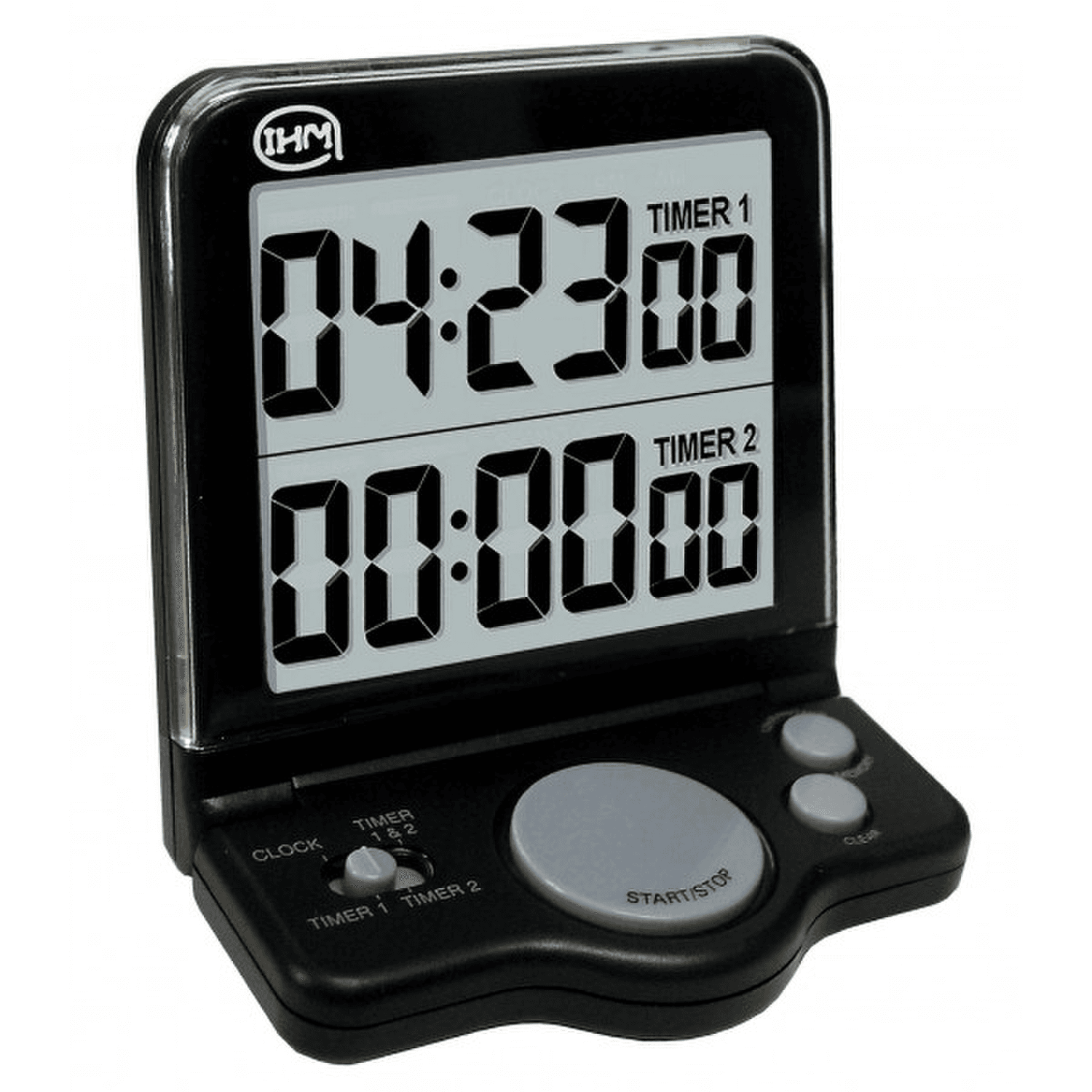 Compteur de table - 2 décompteurs - Horloge - Double affichage, 24h, 2 canaux
