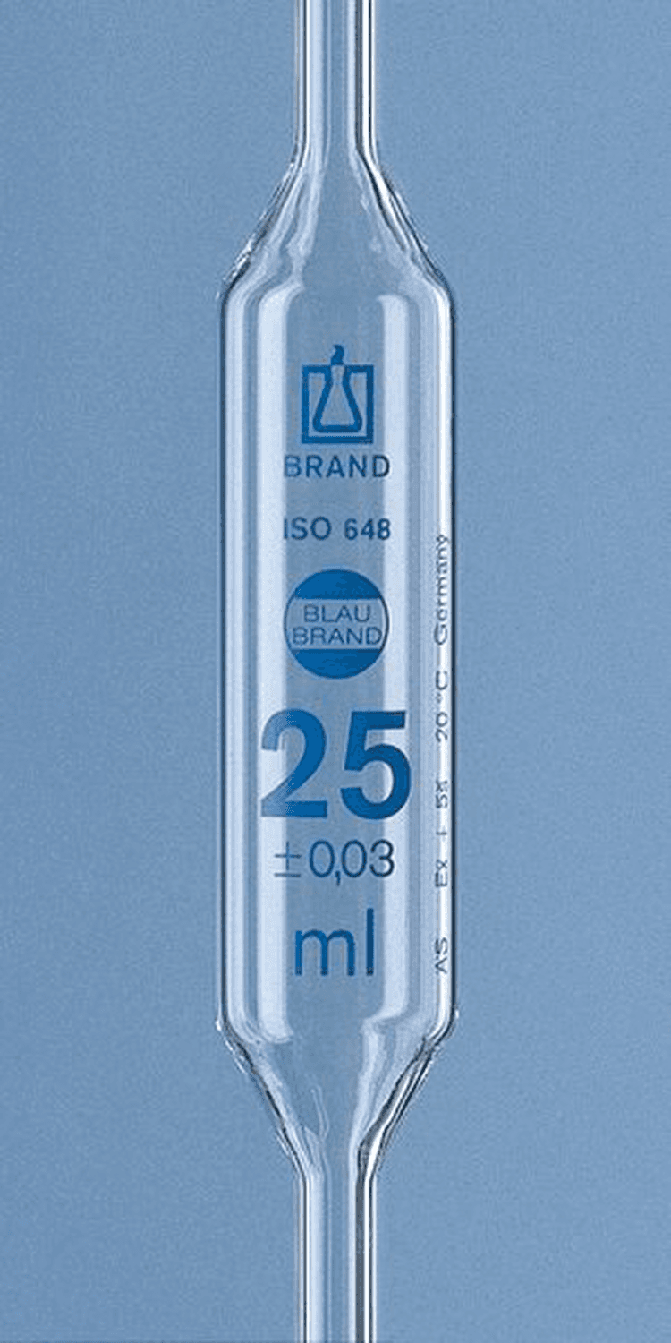 Pipette jaugée 2 traits classe AS