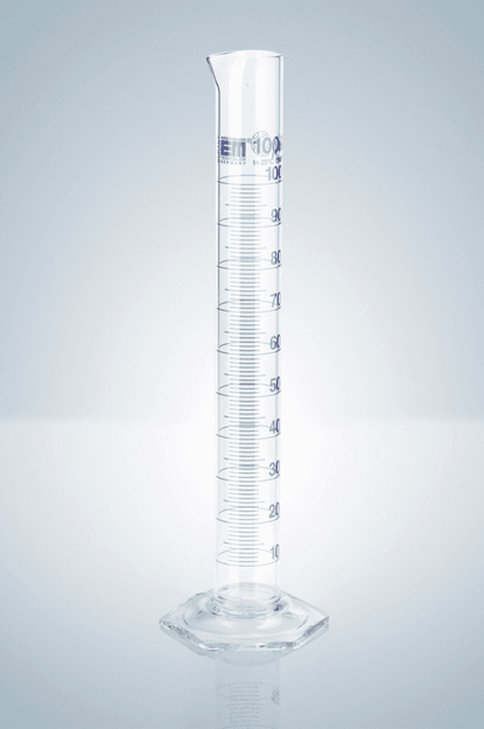 Eprouvette en verre Duran® forme haute classe A, graduations bleues